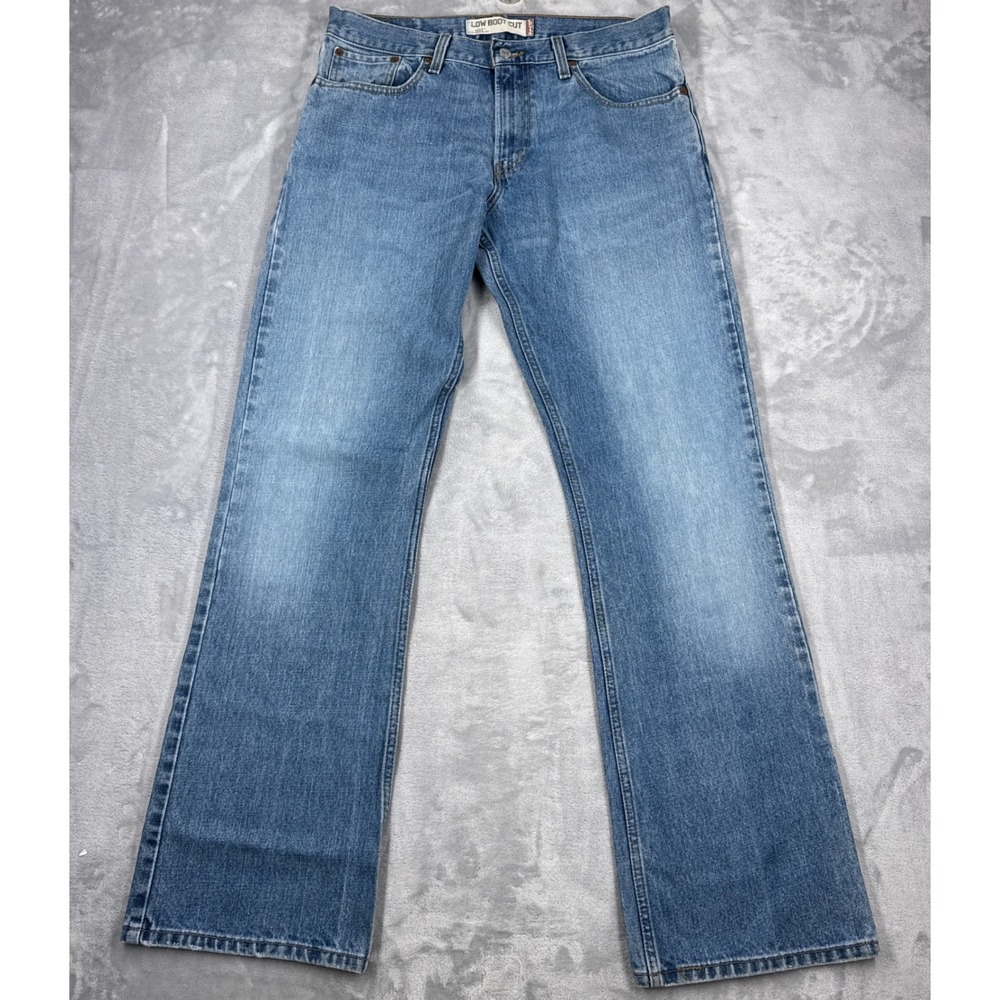LEVIS 527 Low Boot Cut Jeans Mens 33x32 Fits 34x33.5 Denim Slim Fit Fade Y2K